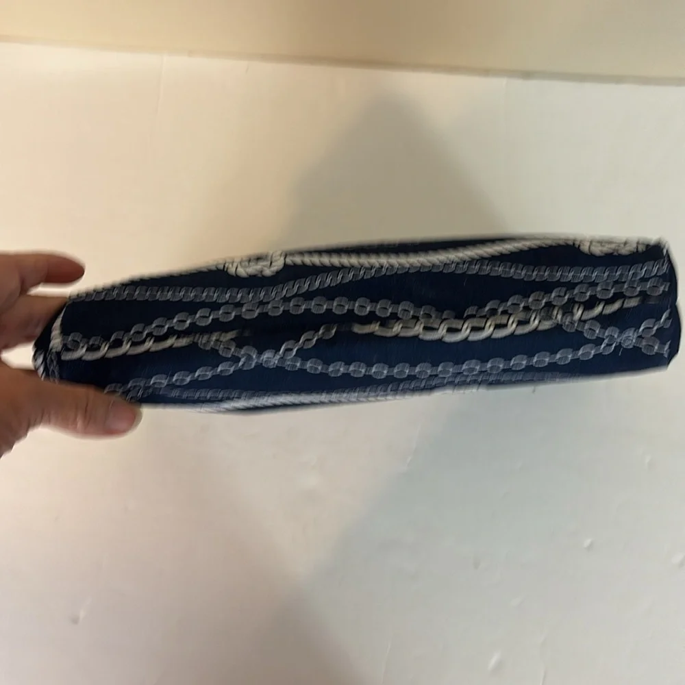 Nautical Chains Ahoy Large  Navy Zippered Pouch by Thirty-One